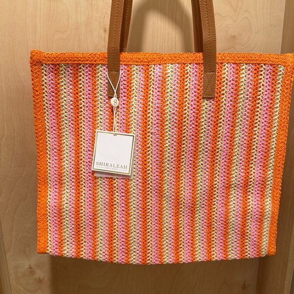 Shiraleah Handbags - Shiraleah Maya Tote Vibrant Orange and Pink NEW